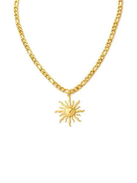 Collier Soleil Doré en Acier Inoxydable – Éclat Solaire Intemporel
