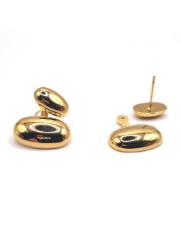 Boucles d’Oreilles Galets Dorés Brillants – Minimalisme Chic et Élégance Intemporelle