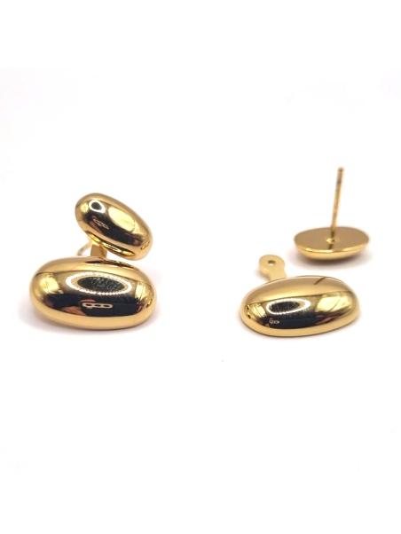 Boucles d’Oreilles Galets Dorés Brillants – Minimalisme Chic et Élégance Intemporelle