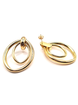 Boucles d’Oreilles Anneaux Entrelacés Dorés – Design Moderne et Élégance Sculptée