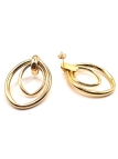 Boucles d’Oreilles Anneaux Entrelacés Dorés – Design Moderne et Élégance Sculptée