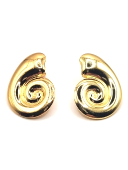Boucles d’Oreilles Spirale Dorée Sculptée – Style Vintage et Audacieux