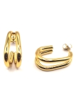 Boucles d’Oreilles Anneaux Épaissis Dorés – Style Graphique et Contemporain