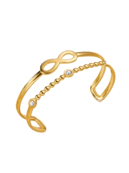 Bracelet Infini Doré Ajustable avec Strass – Délicatesse & Symbole d'Éternité