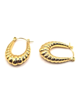 Boucles d’Oreilles Créoles Bombées Dorées – Chic Vintage et Volume Brillant