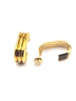 Boucles d’Oreilles Triple Anneau Rectangulaire – Acier Inoxydable Doré Brillant