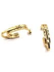 Boucles d’Oreilles Gravées Double Anneau – Acier Inoxydable Doré