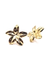 Boucles d’Oreilles Fleur Tropicale – Acier Inoxydable Doré