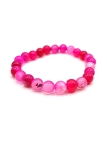 Bracelet Élastique en Agate Fuchsia – Éclat Vibrant et Énergie Positive