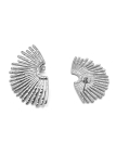 Boucles d'Oreilles Argentées Éventail – Style Graphique et Chic en Acier Inoxydable