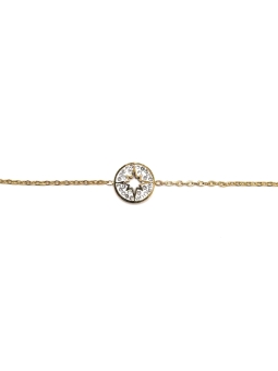 Bracelet Doré Cercle Étoile Strass – Acier Inoxydable Étincelant