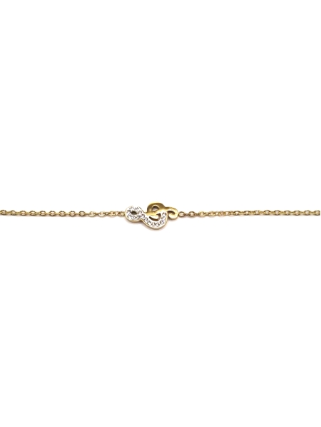Bracelet Clé de Sol Doré Strassé – Harmonie Étincelante