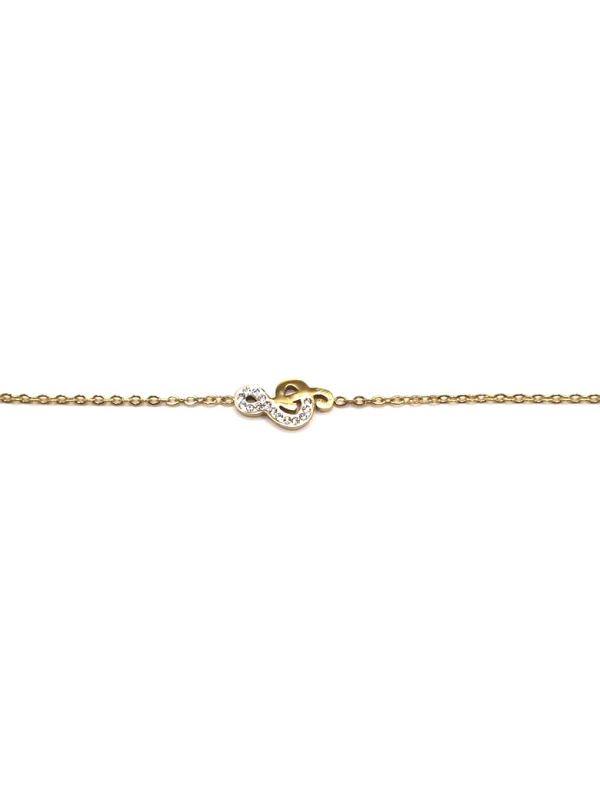 Bracelet Clé de Sol Doré Strassé – Harmonie Étincelante