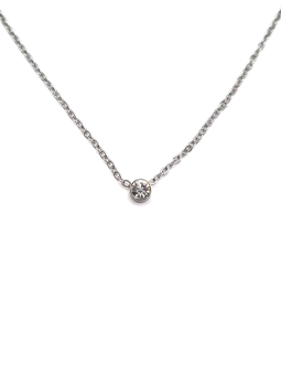 Collier Solitaire Argenté en Acier Inoxydable – Élégance Minimaliste