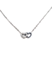 Collier Double Cœur Entrelacé Argenté – Symbole d’Amour Éternel