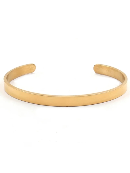 Bracelet Jonc Doré Ajustable en Acier Inoxydable – Élégance Masculine