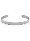 Bracelet Jonc Argenté Ajustable en Acier Inoxydable – Style Intemporel