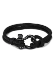 Bracelet Marin Corde Noire marron avec Fermoir Noir – Look Nautique Chic 23 cm