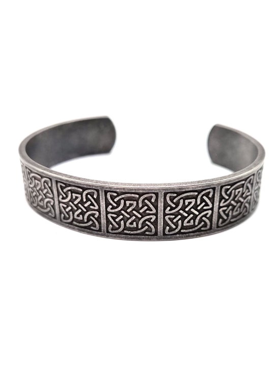 Bracelet Viking Gravé en Acier Titane – Tissage de Force