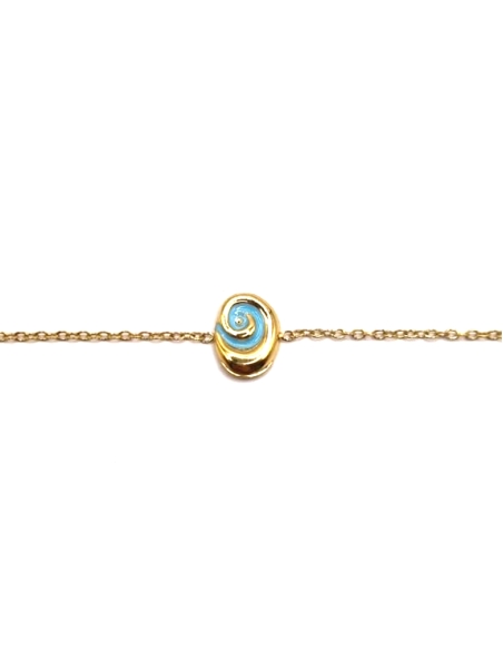 Bracelet Chaîne Spirale Turquoise – Acier Inoxydable Doré Minimaliste