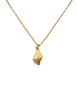 Collier Coquillage Spirale Doré – Acier Inoxydable Raffiné