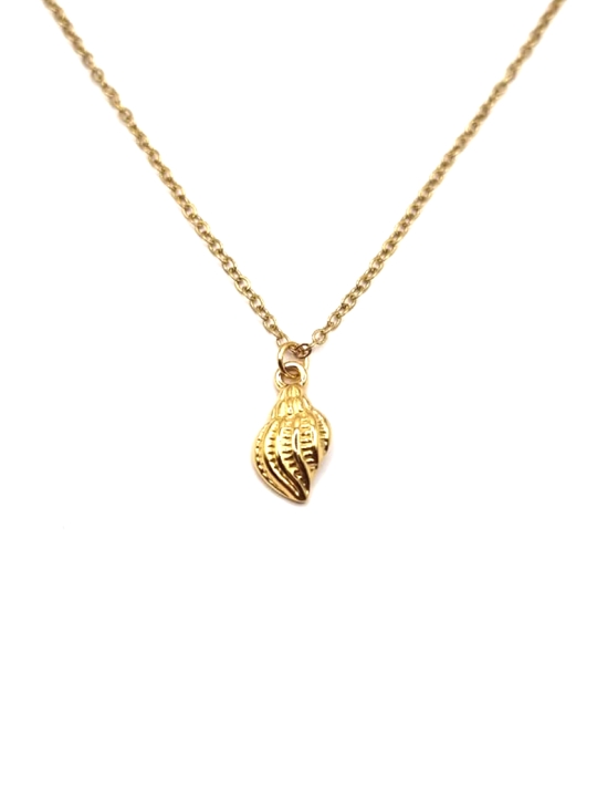 Collier Coquillage Spirale Doré – Acier Inoxydable Raffiné