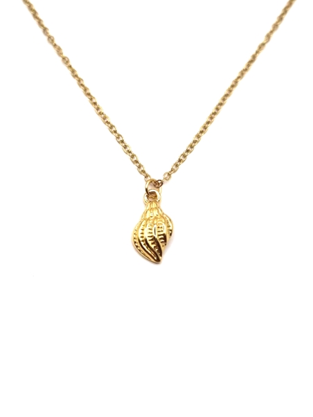 Collier Coquillage Spirale Doré – Acier Inoxydable Raffiné