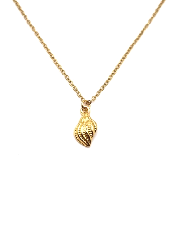 Collier Coquillage Spirale Doré – Acier Inoxydable Raffiné