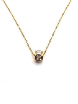 Collier Cercle Pavé en Acier Doré – Élégance Minimaliste