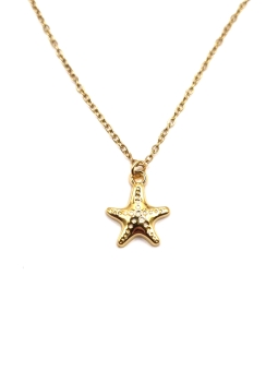 Collier Étoile de Mer Dorée en Acier Inoxydable – Esprit Bord de Mer