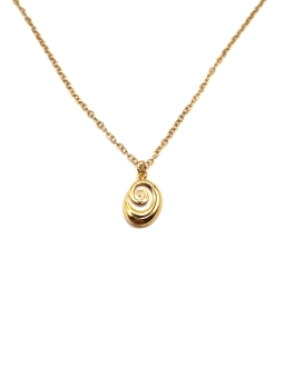 Collier Coquillage Spirale Doré en Acier Inoxydable – Élégance Naturelle
