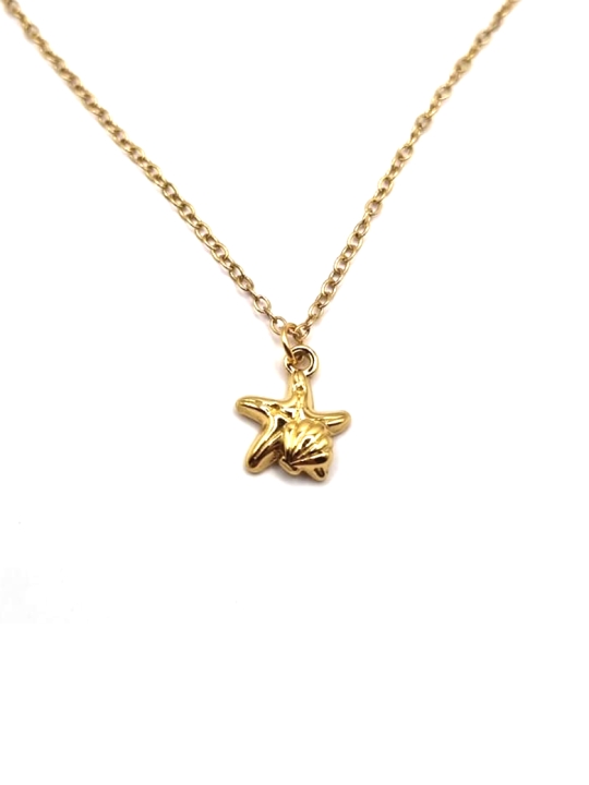 Collier Étoile de Mer Dorée en Acier Inoxydable – Inspiration Bord de Mer
