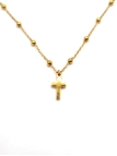 Collier Enfant Croix Dorée – Bijou Fin en Acier Inoxydable