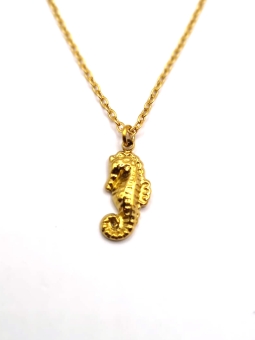 Collier Enfant Hippocampe Doré – Bijou Marin en Acier Inoxydable