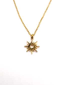 Collier Enfant Soleil Doré – Bijou Lumineux en Acier Inoxydable