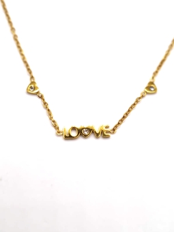 Collier Enfant LOVE Doré – Bijou Tendre en Acier Inoxydable