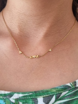 Collier Enfant LOVE Doré – Bijou Tendre en Acier Inoxydable