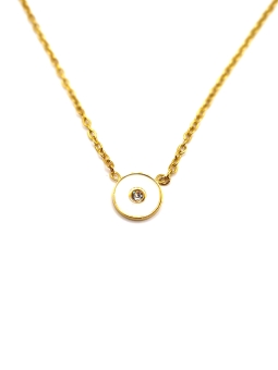 Collier Femme Médaille Dorée – Discret & Élégant avec Strass Central
