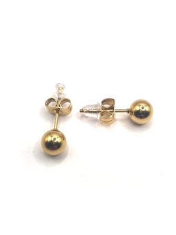 Boucles d’Oreilles Boules Dorées Classiques en Acier Inoxydable