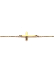 Bracelet Croix Dorée Minimaliste en Acier Inoxydable