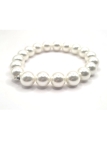 Bracelet Élastique Perles Blanches – Élégance Classique Intemporelle