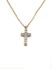 Collier Croix Strass Dorée – Brillance Spirituelle en Acier Inoxydable