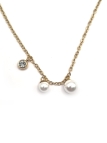 Collier Perles & Strass Doré – Élégance Discrète en Acier Inoxydable