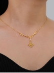 Collier Maillons Dorés & Rosace Celtique – Élégance Bohème en Acier Inoxydable
