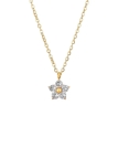 Collier Fleur Cristal – Pétales Étincelants en Acier Doré
