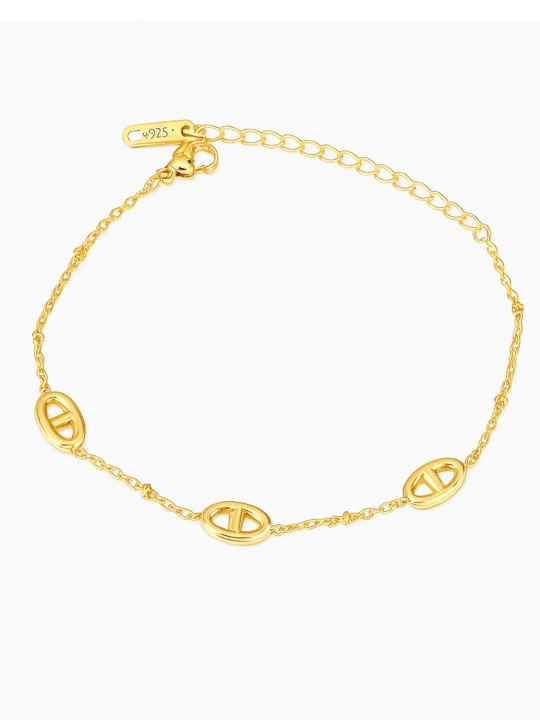 Bracelet Acer inoxydable Doré – Maillons Ovales Ajourés