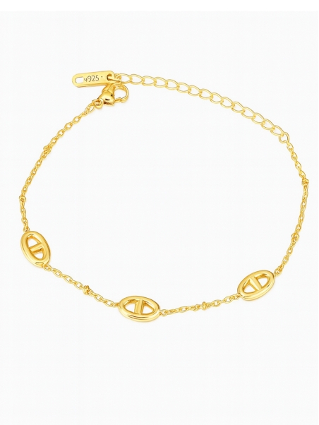 Bracelet Acer inoxydable Doré – Maillons Ovales Ajourés