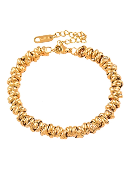 Bracelet Chaînes Nouées – Acier Inoxydable Doré