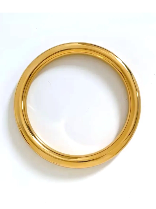 Bracelet Jonc Classique – Acier Doré 6 mm