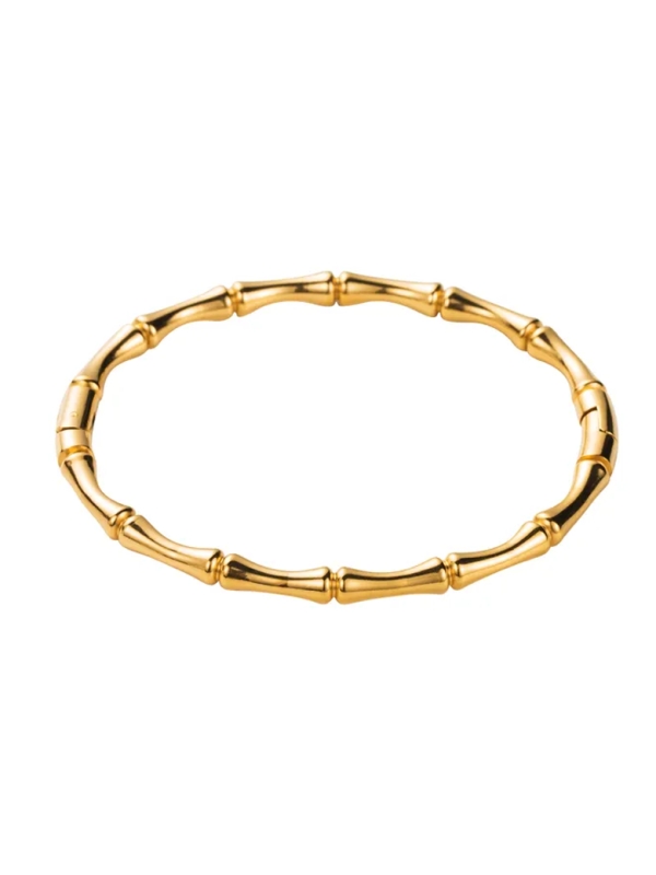 Bracelet Bambou Doré – Jonc Raffiné en Acier Inoxydable